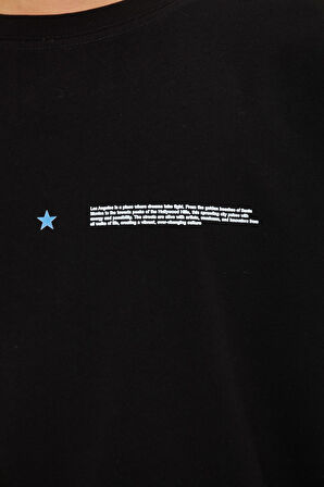 Los Angeles Baskılı %100 Pamuk Oversize Beyaz Unisex Çocuk Tişört