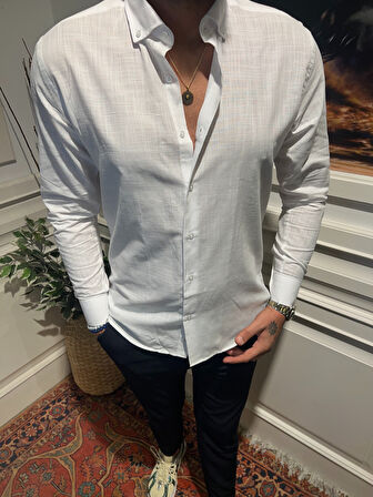 Guild Beyaz Keten Gömlek