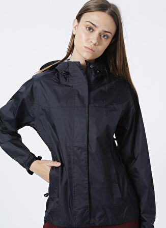 Helly Hansen Hh W Loke Jacket Fermuarlı Normal Kalıp Siyah Kadın Yağmurluk