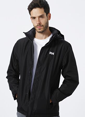 Helly Hansen Hh Dubliner Insulated Jacket Fermuarlı Normal Kalıp Siyah Erkek Yağmurluk