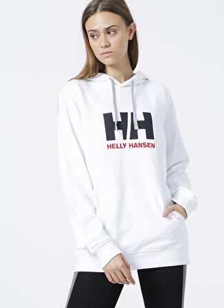 Helly Hansen Hh Hh Logo Hoodie Kapüşonlu Normal Kalıp Beyaz Erkek Sweatshirt