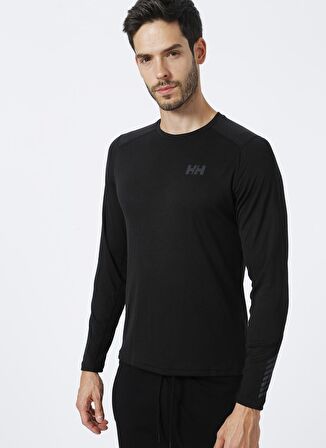 Helly Hansen Hh Lifa Active Crew Bisiklet Yaka Normal Kalıp Siyah Erkek Üst İçlik