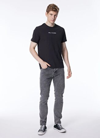 Helly Hansen Siyah Erkek Bisiklet Yaka Baskılı T-Shirt HHA.53936_CORE GRAPHIC