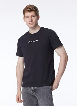 Helly Hansen Siyah Erkek Bisiklet Yaka Baskılı T-Shirt HHA.53936_CORE GRAPHIC