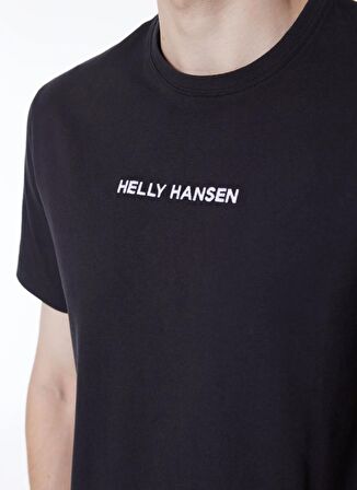 Helly Hansen Siyah Erkek Bisiklet Yaka Baskılı T-Shirt HHA.53936_CORE GRAPHIC