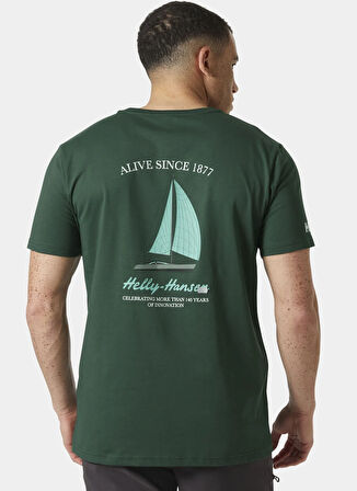 Helly Hansen HHA.54601_HELLY HANSEN SHORELINE T- Yeşil Bisiklet Yaka Normal Düz Erkek T-Shirt