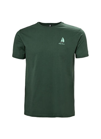 Helly Hansen HHA.54601_HELLY HANSEN SHORELINE T- Yeşil Bisiklet Yaka Normal Düz Erkek T-Shirt