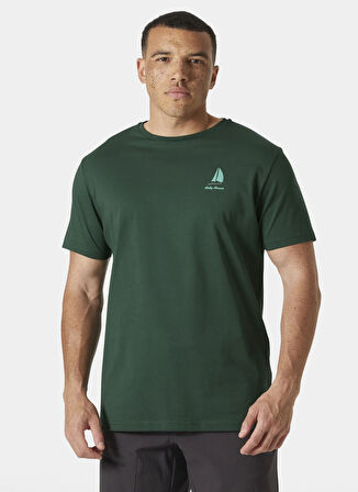 Helly Hansen HHA.54601_HELLY HANSEN SHORELINE T- Yeşil Bisiklet Yaka Normal Düz Erkek T-Shirt