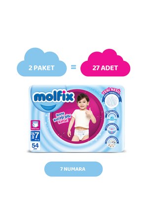 Molfix Pants Bebek Bezi 7 Beden XXL Aylık AvantajPaketi 54 Adet