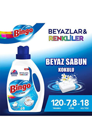 Bingo Sıvı Deterjan Beyaz Ve Renkli Beyaz Sabun Kokulu 2,6 ml X 3 Adet