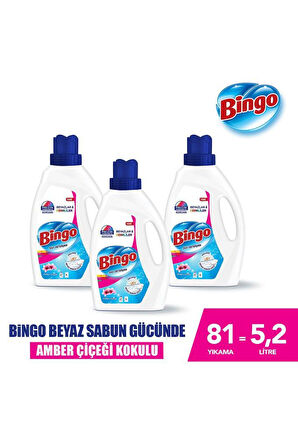 Bingo Sıvı Çamaşır Deterjanı Amber Çiçeği 1755 ml 3lü