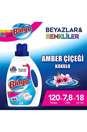 Bingo Sıvı Çamaşır Deterjanı Amber Çiçeği 2600 ml 3lü