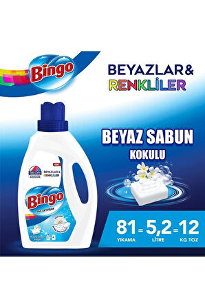 Bingo Sıvı Çamaşır Deterjanı Beyaz Sabun 1755 ml 3lü