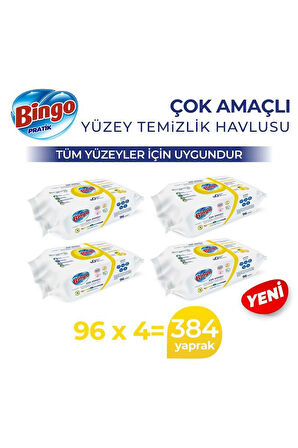 Bingo Pratik Yüzey Temizlik Havlusu Limon Kokulu 96x3 (288 YAPRAK)