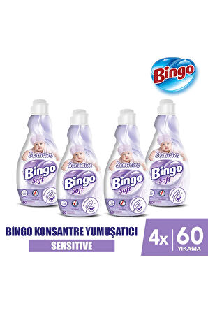 Soft Konsantre Çamaşır Yumuşatıcısı Sensitive 1440 ml X 4 Adet
