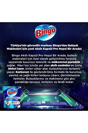 Bingo Akıllı Kapsül Pro Bulaşık Makinesi Deterjanı Tableti 160'lı