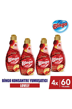 Bingo Soft Konsantre Çamaşır Yumuşatıcısı Lovely 1440 ml X 4 Adet