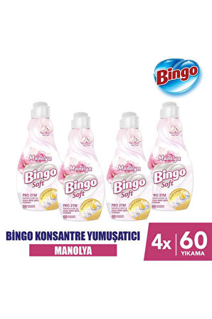 Bingo Soft Konsantre Çamaşır Yumuşatıcısı Manolya 1440 ml X 4 Adet