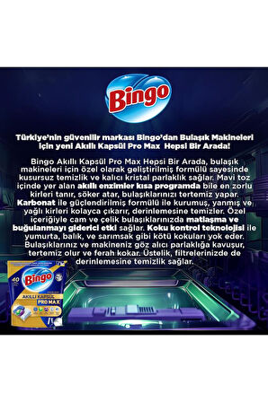 Bingo Akıllı Kapsül Pro Max Bulaşık Deterjanı Tableti 120-li