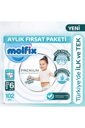 Molfix Premium Aylık Fırsat Paketi 6 Beden 102 Adet