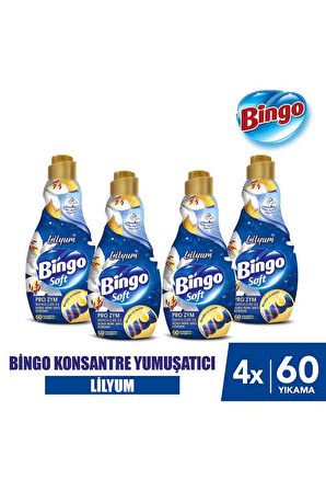 Bingo Soft Konsantre Çamaşır Yumuşatıcısı Lilyum 1440 ml X 4 Adet