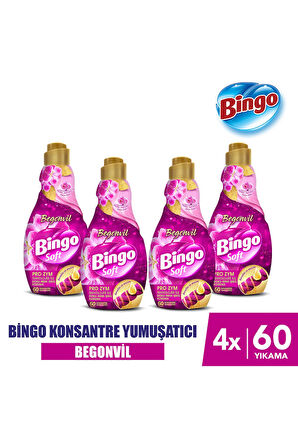 Bingo Soft Konsantre Çamaşır Yumuşatıcısı Begonvil 1440 ml X 4 Adet