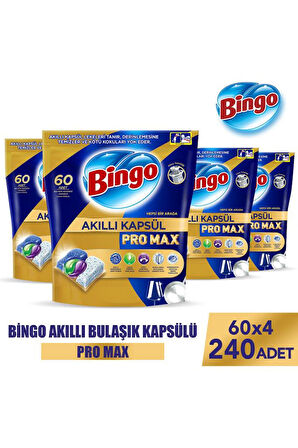 Bingo Akıllı Kapsül Pro Max Bulaşık Makinesi Deterjanı Tableti 240'lı