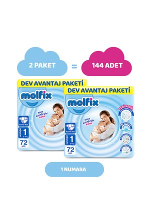 Molfix Kanal Teknolojisi Dev Avantaj Paketi 1 Beden Yenidoğan 144 Adet