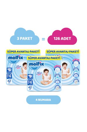 Molfix Kanal Teknolojisi Süper Avantaj Paketi 4+ Beden Maxi Plus 126 Adet