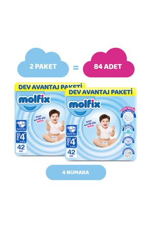 Molfix Kanal Teknolojisi Dev Avantaj Paketi 4+ Beden Maxi Plus 84 Adet