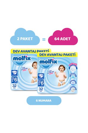 Molfix Kanal Teknolojisi Dev Avantaj Paketi 6 Beden Extra Large 64 Adet