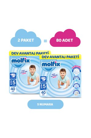 Molfix Kanal Teknolojisi Dev Avantaj Paketi 5 Beden Junior 80 Adet