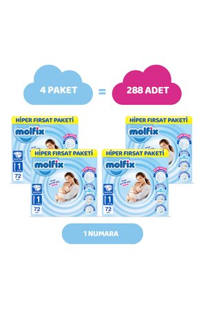 Molfix Kanal Teknolojisi Hiper Fırsat Paketi 1 Beden Yenidoğan 288 Adet