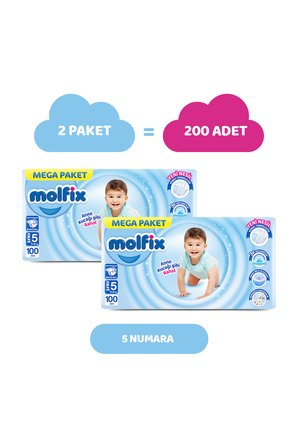 Molfix Kanal Teknolojisi Mega Paket 5 Beden Junior 200 Adet