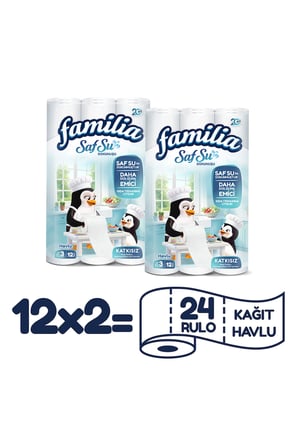 Familia Saf Su Dokunuşu Kağıt Havlu 12 Rulo x 2 Adet