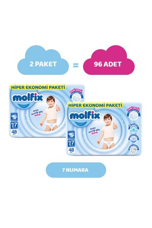 Molfix Bebek Bezi 7 Beden XXL Hiper Ekonomi Paketi 96 Adet