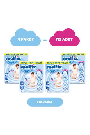 Molfix Kanal Teknolojisi Hiper Fırsat Paketi 7 Beden XXL 112 Adet