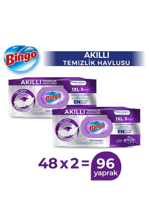 Bingo Akıllı Yüzey Temizleme Havlusu Lavanta 48 Adetx2 (96 Yaprak)