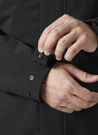 Helly Hansen HHA.53541_HHA.991_MUNICH INS YAĞMUR Siyah Kapüşon Yaka Normal Düz Erkek Yağmurluk