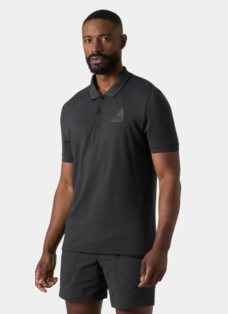 Helly Hansen HHA.34545_HHA.980HP FIGARI Antrasit Fitted Logo Baskılı Erkek Polo T-Shirt