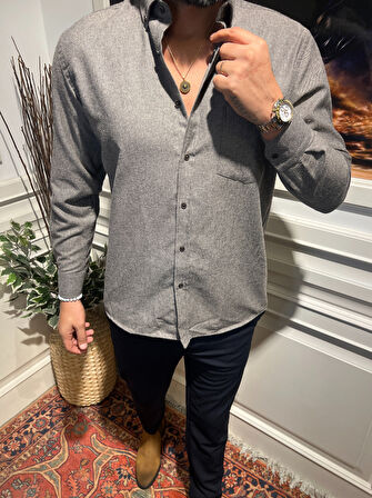 Guild Düz Siyah Kaşmir Gömlek