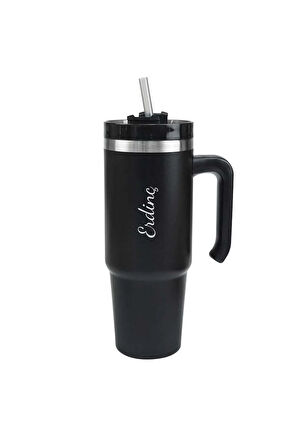 Pipetli Siyah Termos