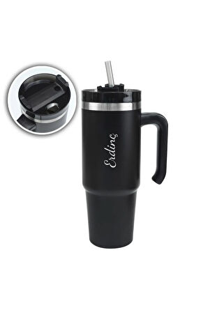 Pipetli Siyah Termos