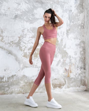 Koyu Rose Toparlayıcı Spor Kapri Tayt
