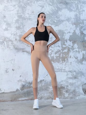 Ten Rengi - Nude - Toparlayıcı Spor Kapri Tayt