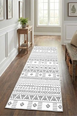 Ehl 172 Modern Dijital Baskı Yıkanabilir Kaymaz Yolluk Halı