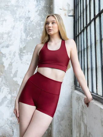 Bordo Mini Boy Şort Tayt