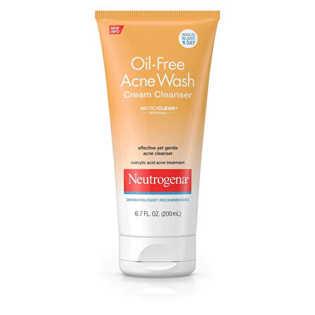 Neutrogena (%2 Salisilik Asitli) Akne Yüz Krem Temizleyici 6.7 fl. oz