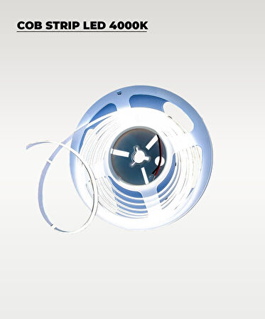 12V COB Şerit Led Beyaz Işık  - Metrede 360 Led - 5 Metre