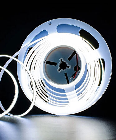 12V COB Şerit Led Beyaz Işık  - Metrede 360 Led - 5 Metre